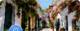 Calle colorida que conecta con la cultura y la comunidad